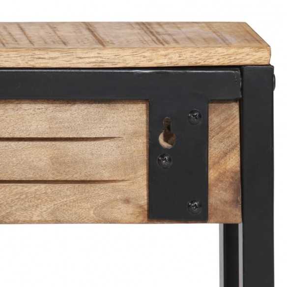 Porte-manteau 87x10x27 cm bois de manguier massif brut