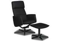 Fauteuil relax avec repose pied en simili cuir anthracite