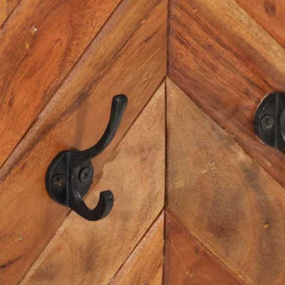 Porte-manteau mural 90x1x35 cm bois massif d'acacia et fer