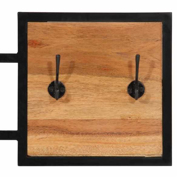 Porte-manteau mural 90x1x35 cm bois massif d'acacia et fer