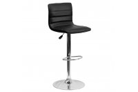 Tabouret de bar en simili cuir noir