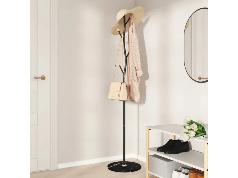 Porte-manteau noir 177 cm fer enduit de poudre