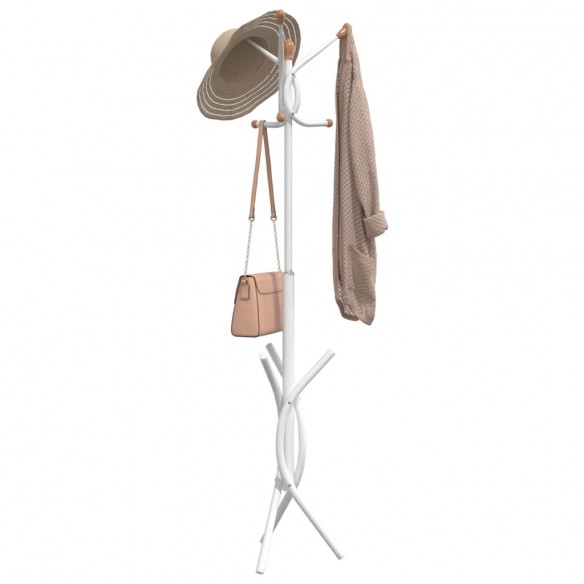 Porte-manteau blanc 176 cm fer enduit de poudre