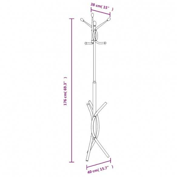 Porte-manteau blanc 176 cm fer enduit de poudre