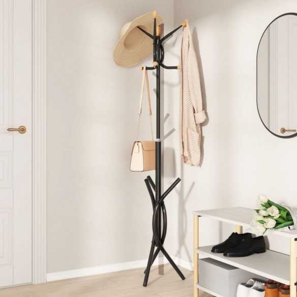 Porte-manteau noir 176 cm fer enduit de poudre