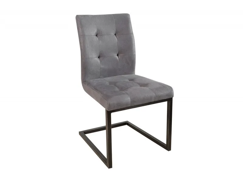 Lot de 2 chaises capitonnées de coloris gris