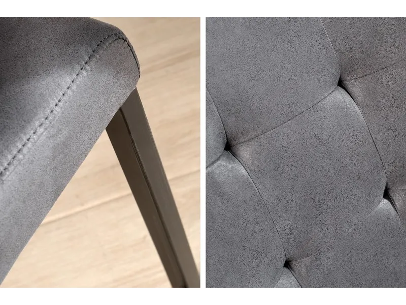 Lot de 2 chaises capitonnées de coloris gris