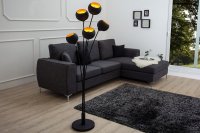 Lampadaire design en métal coloris or noir 170cm