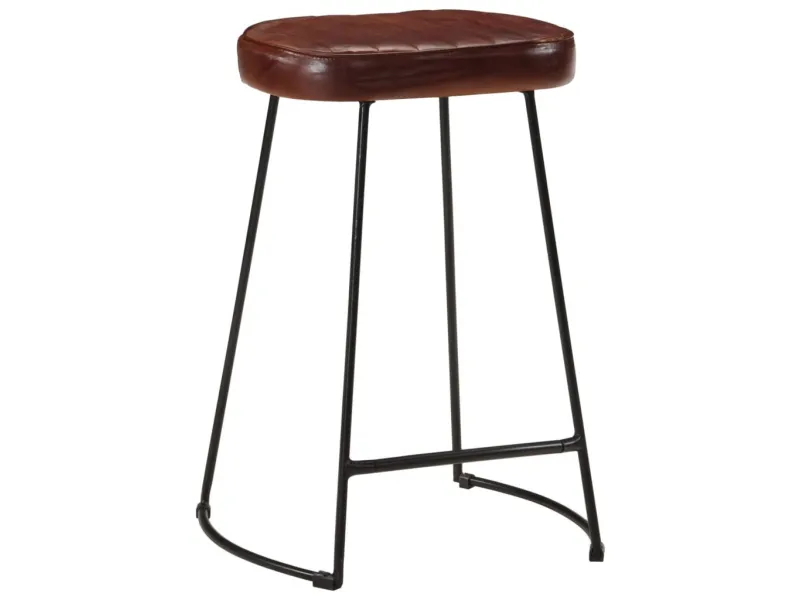 Tabourets de bar lot de 2 marron foncé 41x29x62 cm