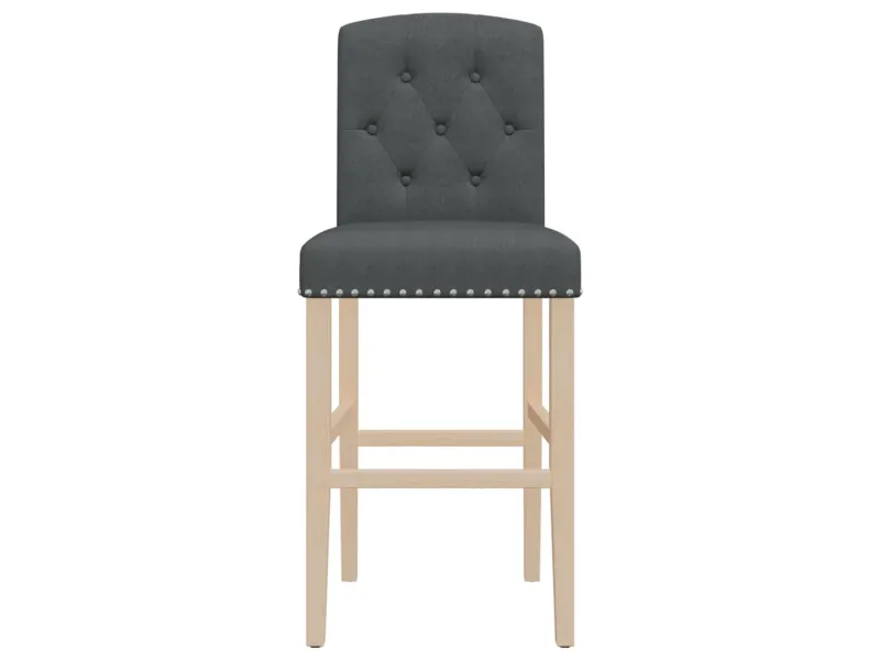 Chaises de bar lot de 2 bois massif d'hévéa et tissu