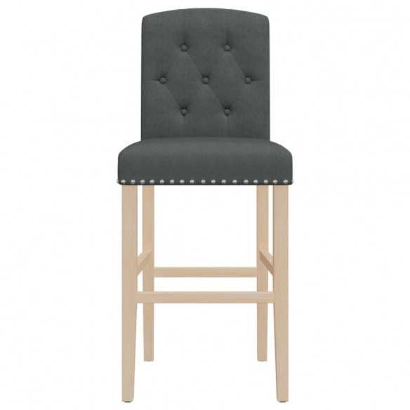 Chaises de bar lot de 2 bois massif d'hévéa et tissu