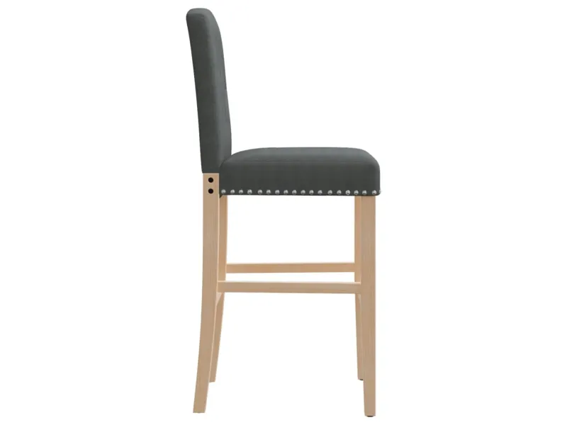 Chaises de bar lot de 2 bois massif d'hévéa et tissu