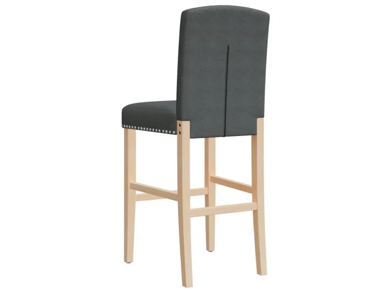 Chaises de bar lot de 2 bois massif d'hévéa et tissu