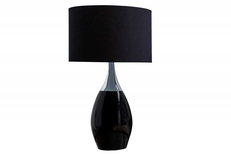 Lampe à poser moderne en métal et en toile de couleur noire
