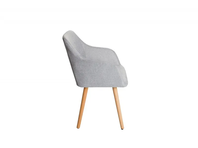 Lot de 2 fauteuils design scandinave revêtu en tissu gris clair
