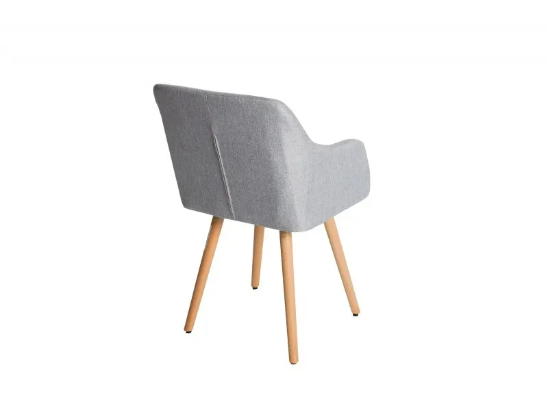Lot de 2 fauteuils design scandinave revêtu en tissu gris clair