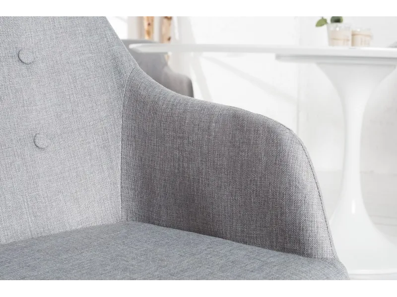 Lot de 2 fauteuils design scandinave revêtu en tissu gris clair