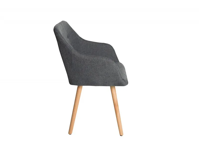Lot de 2 fauteuils scandinaves en tissu gris foncé