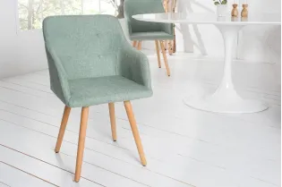 Lot de 2 fauteuils design scandinave en tissu vert menthe