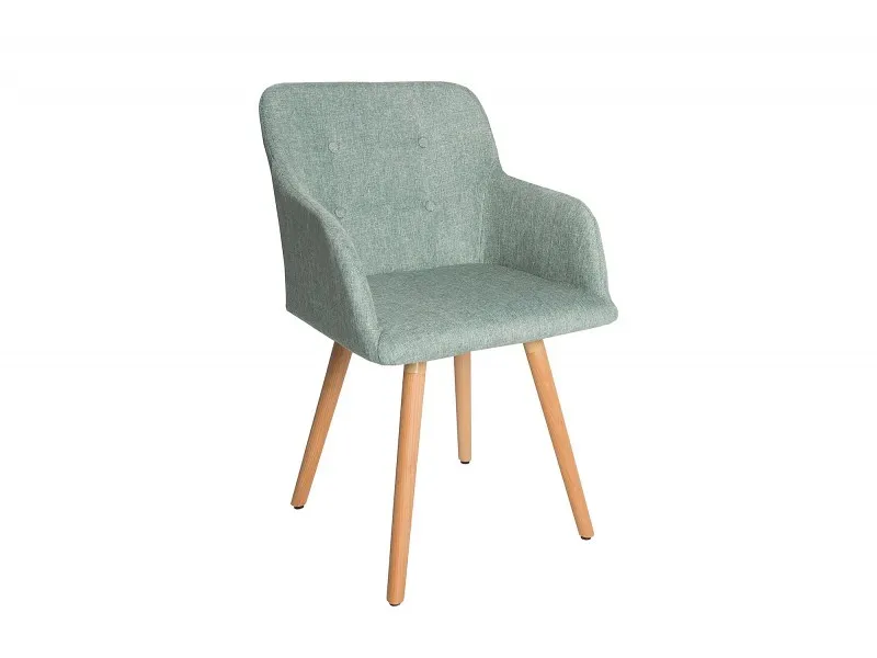 Lot de 2 fauteuils design scandinave en tissu vert menthe