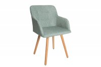 Lot de 2 fauteuils design scandinave en tissu vert menthe