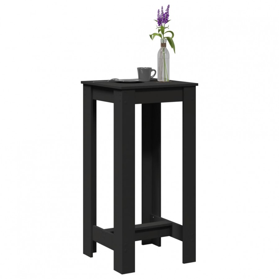 Table de bar noir 51x50x103,5 cm bois d'ingénierie