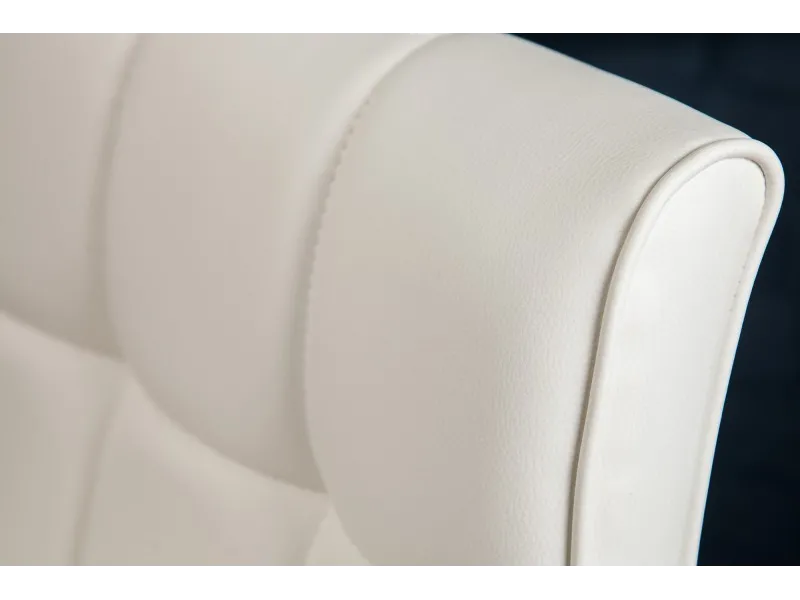 Lot de 2 tabourets de bar design en simili cuir blanc