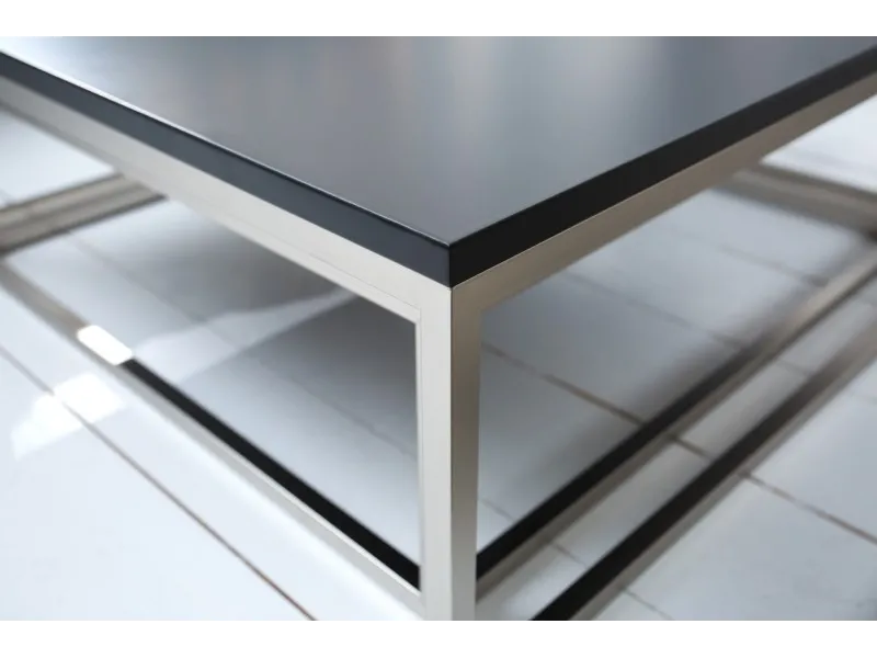 Ensemble de 2 tables basses moderne en MDF coloris noir laqué