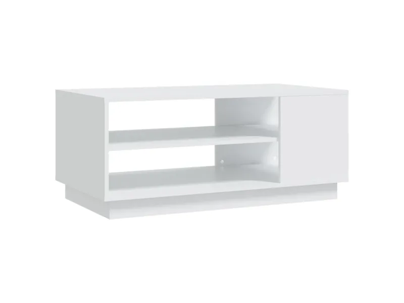 Table basse blanc 102x55x43 cm bois d'ingénierie