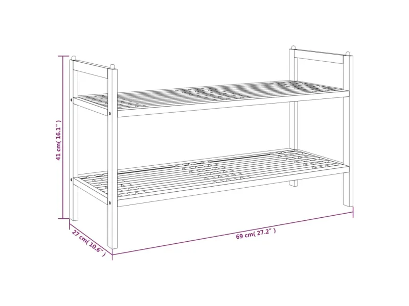 Meuble à chaussures 69x27x41 cm Bois massif de noyer