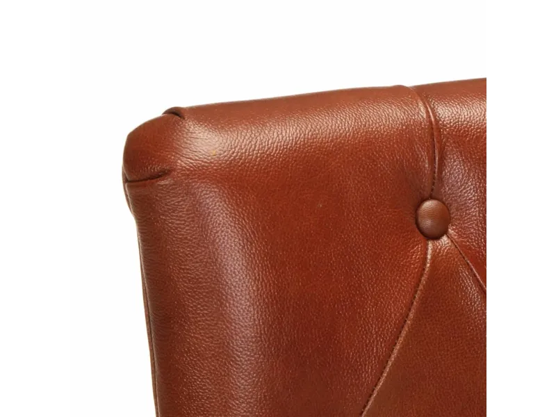 Chaises à manger lot de 2 marron cuir de chèvre véritable