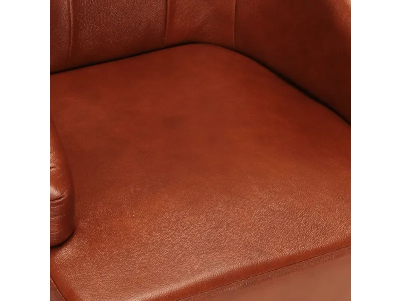 Chaises à manger lot de 2 marron cuir de chèvre véritable