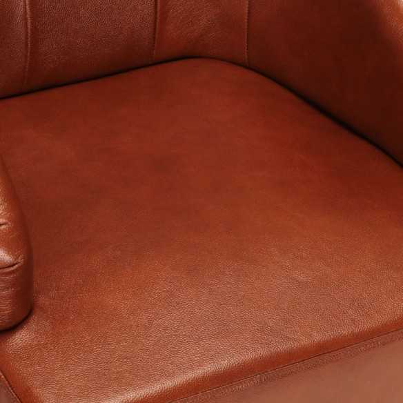 Chaises à manger lot de 2 marron cuir de chèvre véritable