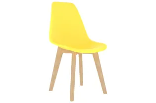 Chaises à manger lot de 2 jaune plastique 2