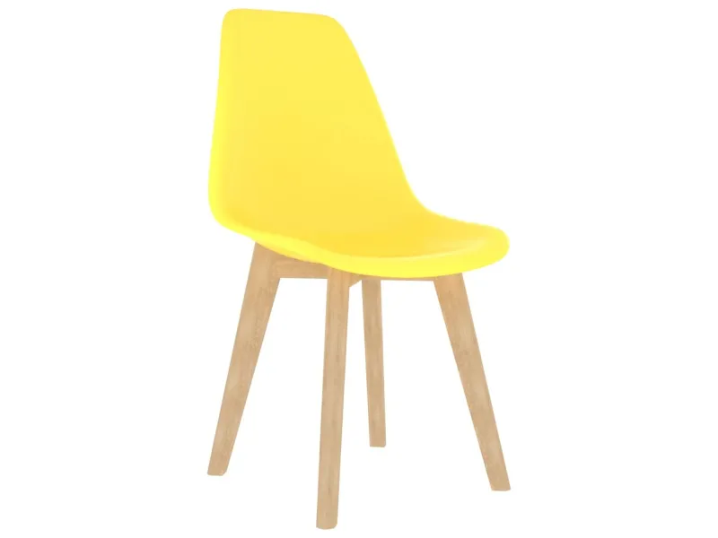 Chaises à manger lot de 2 jaune plastique