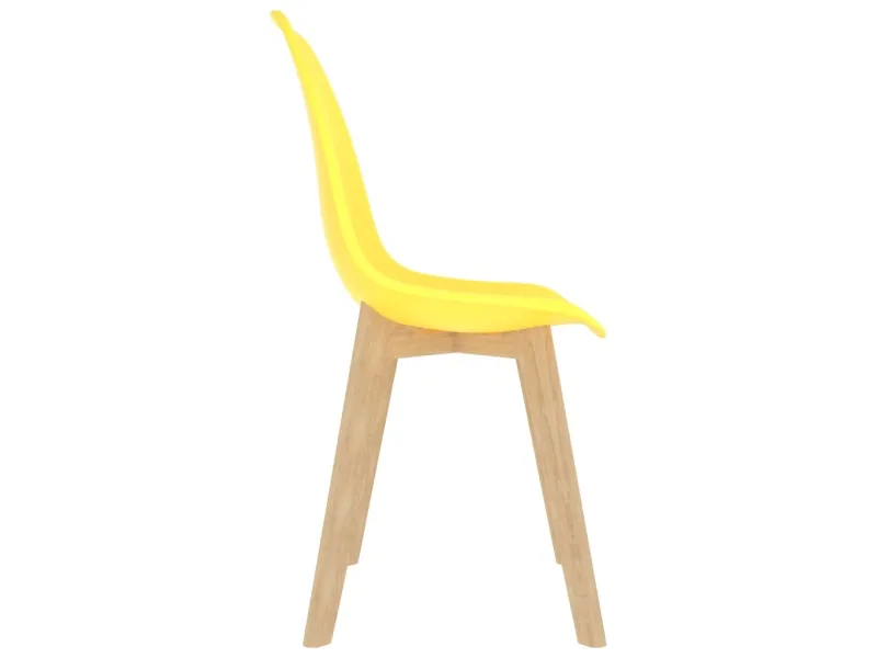 Chaises à manger lot de 2 jaune plastique