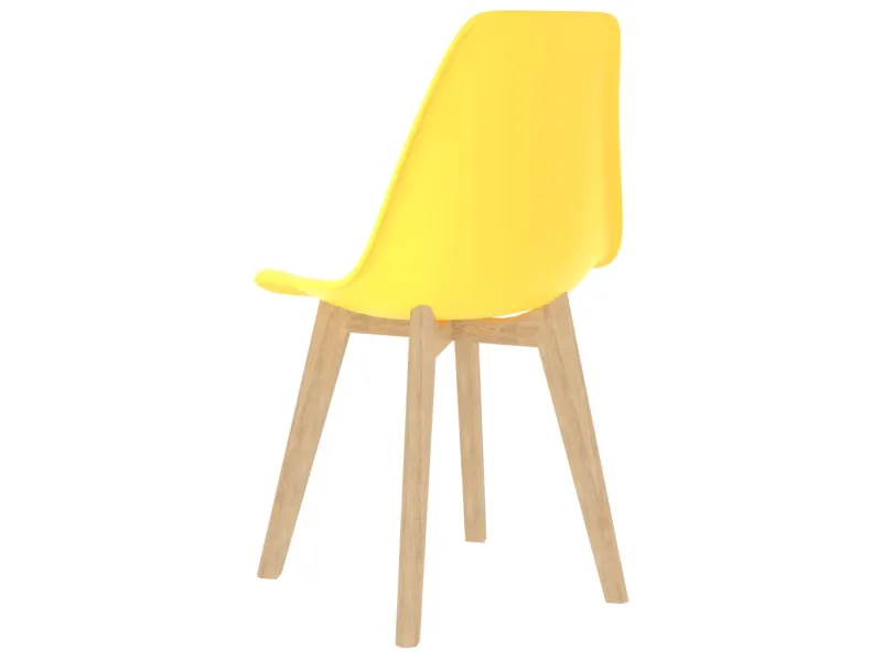 Chaises à manger lot de 2 jaune plastique