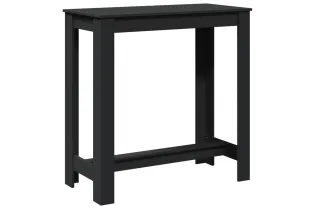 Table de bar noir 102x50x103,5 cm bois d'ingénierie 2