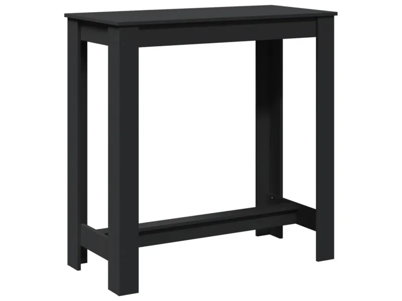 Table de bar noir 102x50x103,5 cm bois d'ingénierie