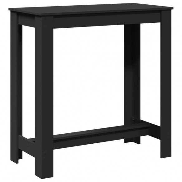 Table de bar noir 102x50x103,5 cm bois d'ingénierie