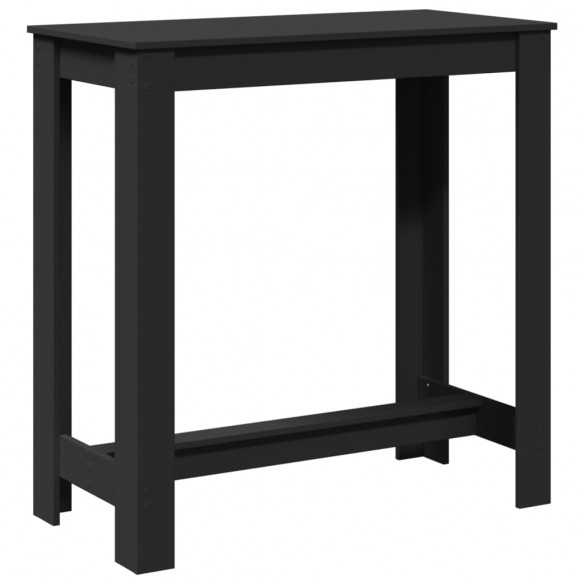 Table de bar noir 102x50x103,5 cm bois d'ingénierie