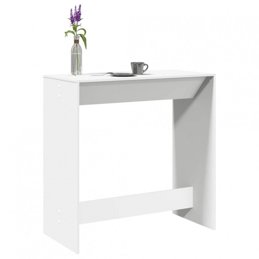 Table de bar blanc 102x50x103,5 cm bois d'ingénierie