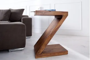 Table d'appoint design Z en bois massif 2