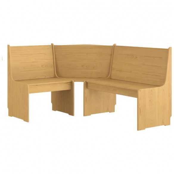 Banc d'angle REINE 151 cm marron miel bois de pin solide