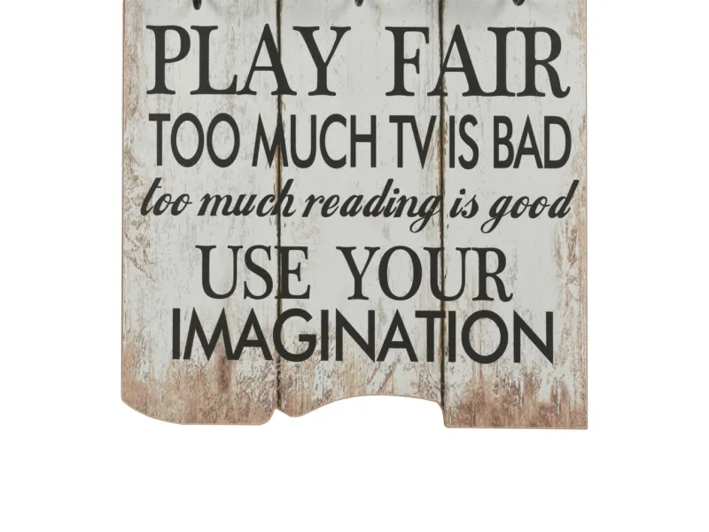 Porte-manteau mural avec 6 crochets 120 x 40 cm THANK YOU