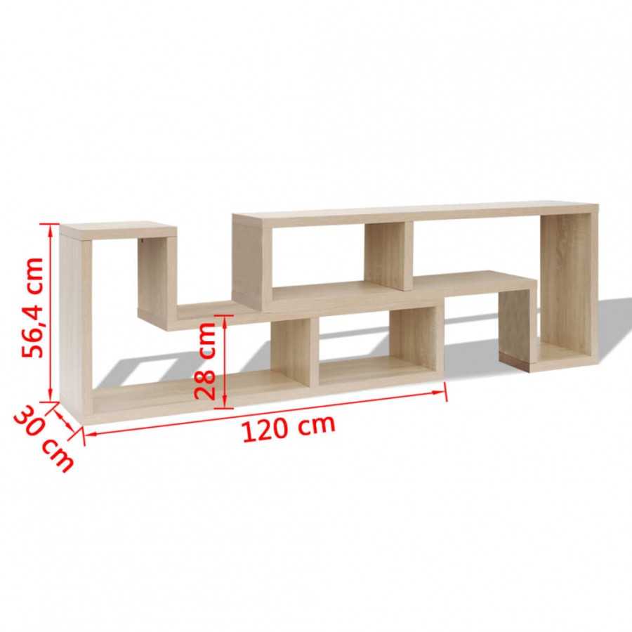 Meuble TV double en forme de L Chêne