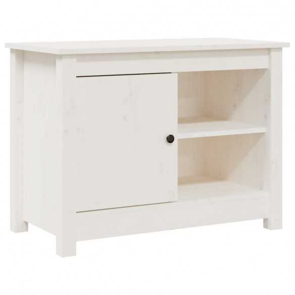 Meuble TV Blanc 70x36,5x52 cm Bois de pin massif