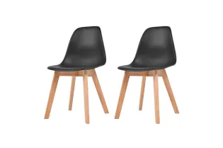Chaises à manger lot de 2 Noir Plastique