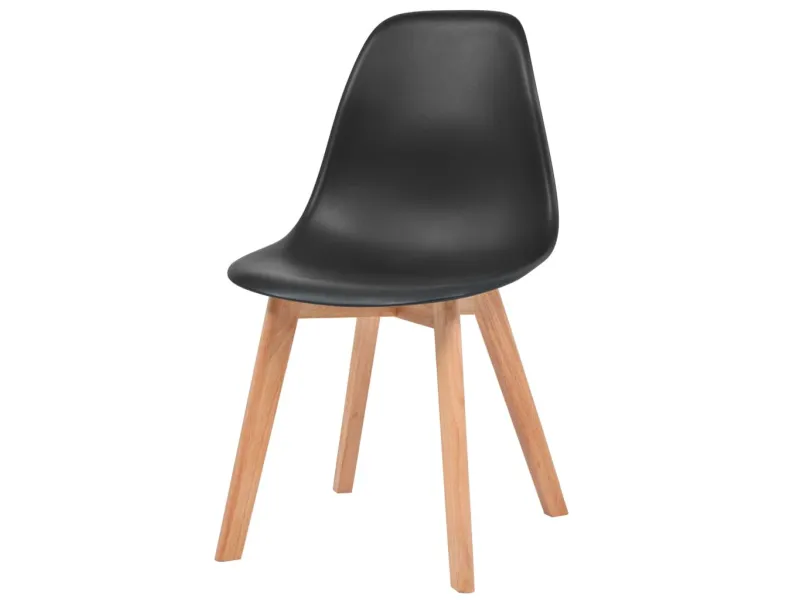 Chaises à manger lot de 2 Noir Plastique