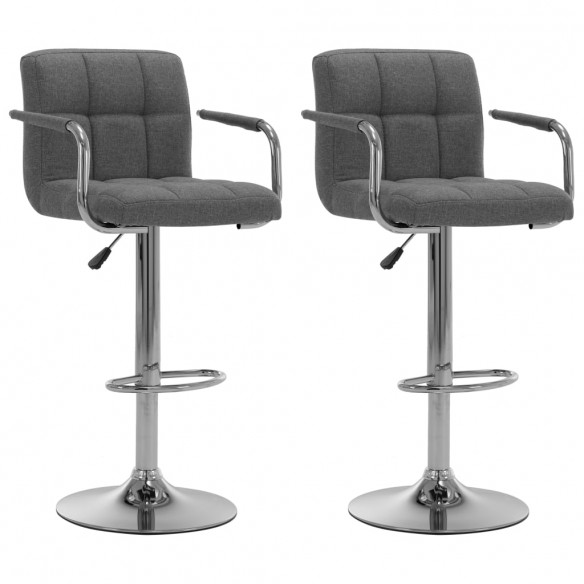 Chaises de bar lot de 2 gris clair tissu